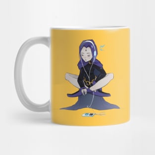 Raven listening to music Mug